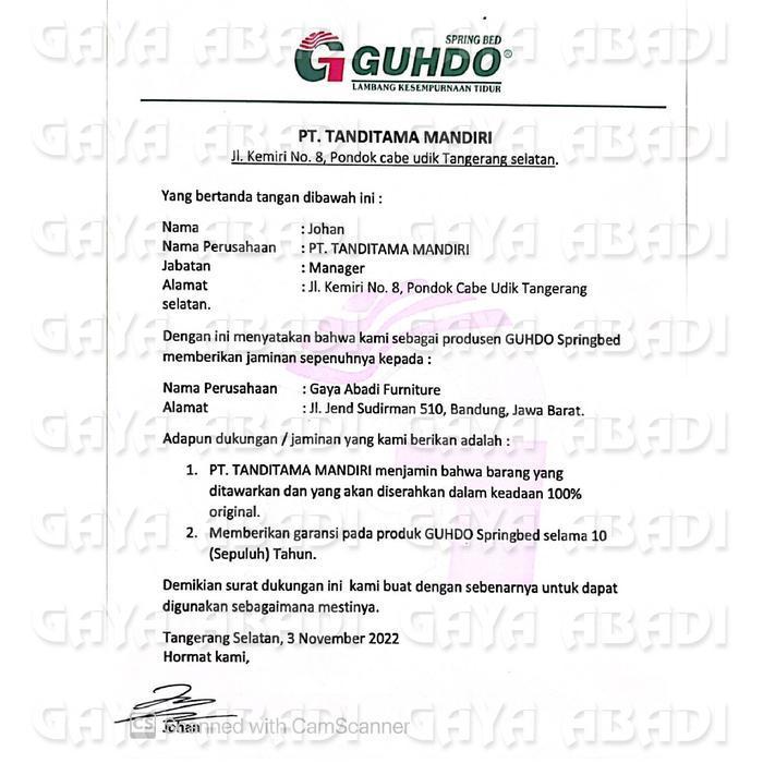 Springbed Guhdo 3 In 1 New Prima / Kasur Sorong 3 In 1 New Prima-Guhdo