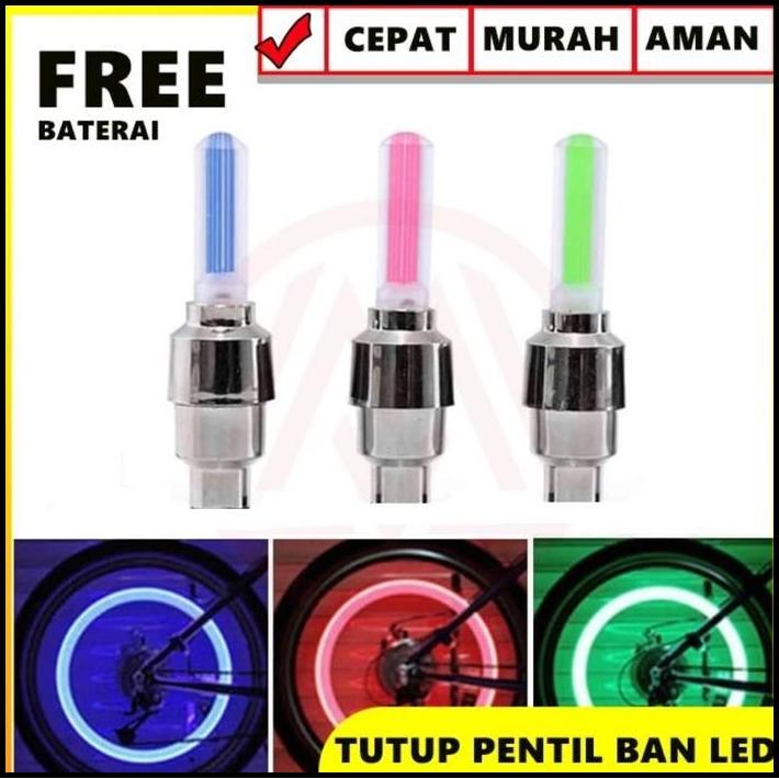 GRATIS ONGKIR TUTUP PENTIL BAN LED - LAMPU RODA MOTOR / MOBIL / SEPEDA SENSOR GERAK 