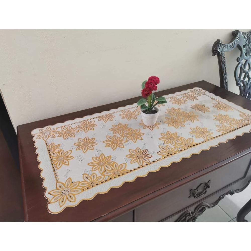 FREE ONGKIR TAPLAK MEJA RUANG TAMU MURAH ANTI AIR / TAPLAK MEJA EMAS GOLD / TAPLAK MEJA LEBARAN / TA