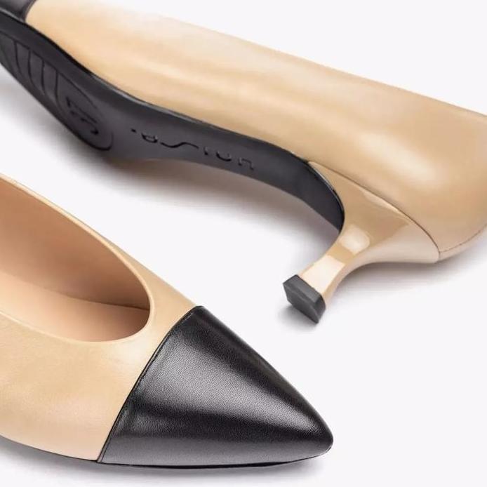 Ready Unisa Jumo By Linea Original Women's Heels Shoes Leather - Beige