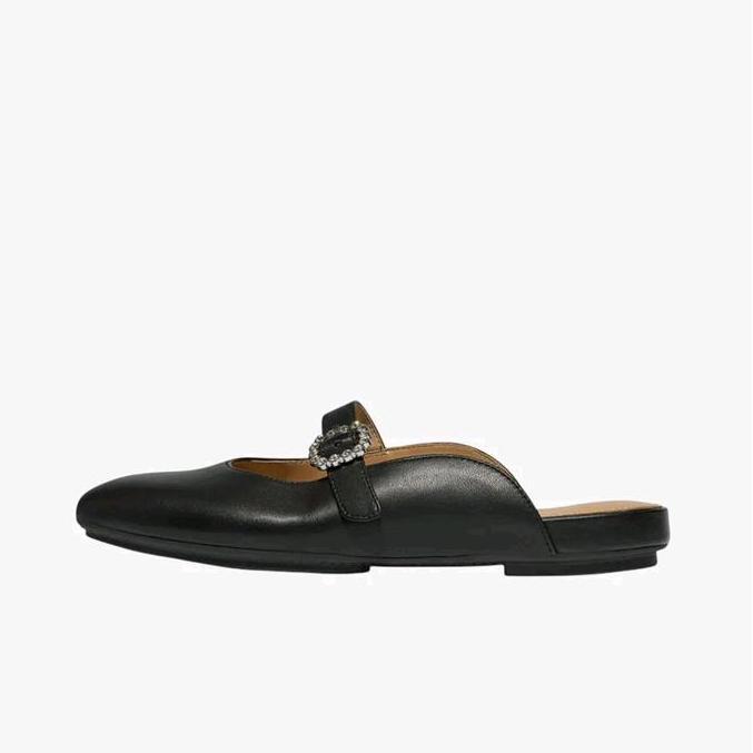 Ready FITFLOP DELICATO CRYSTAL-BUCKLE MARY-JANE MULES Original Sepatu Sandal Wanita Leather
