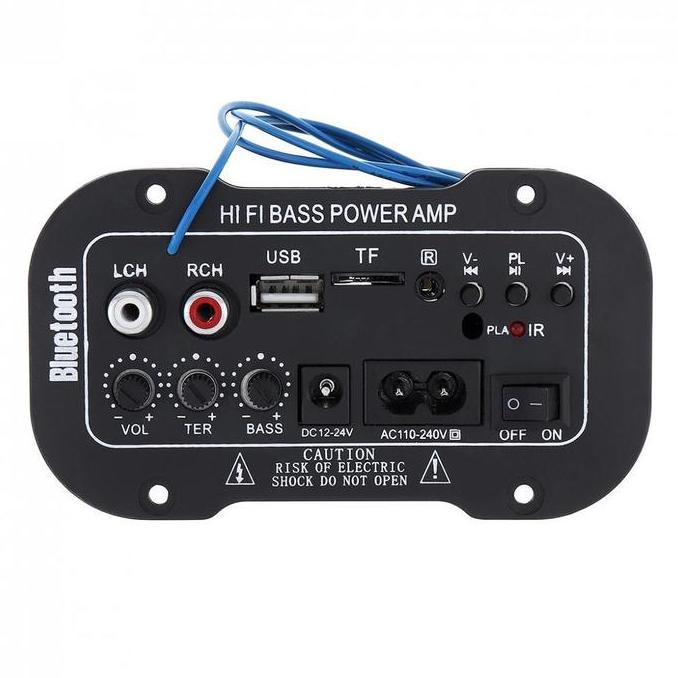KRISWO Redy Stok, COD5 Inci 12V 24V 220V Amplifier Ampli Mini Board Audio Bluetooth USB FM Radio TF 