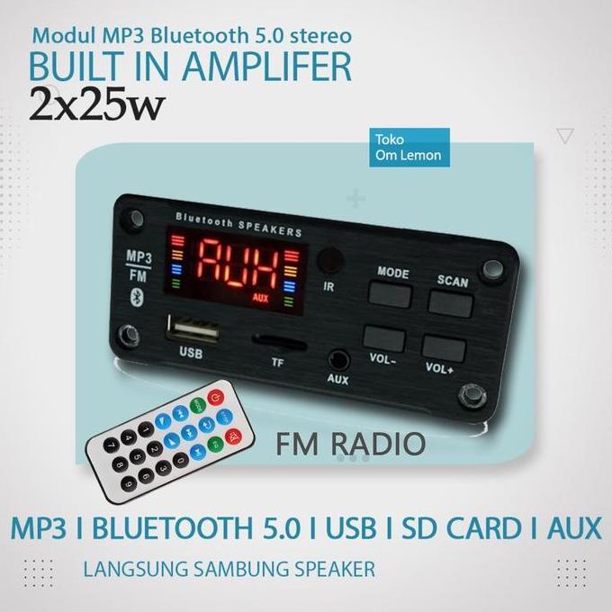 ZHAMBIRE 002 MP3 modul bluetooth 12V dilengkapi amplifier 2x25watt