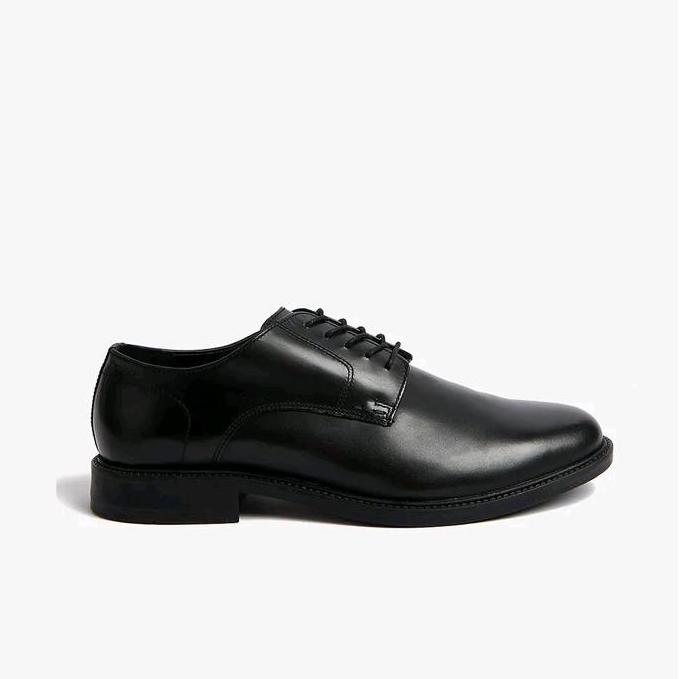 Ready MARKS & SPENCER Leather Derby Shoes Original Sepatu Formal Pria - Black