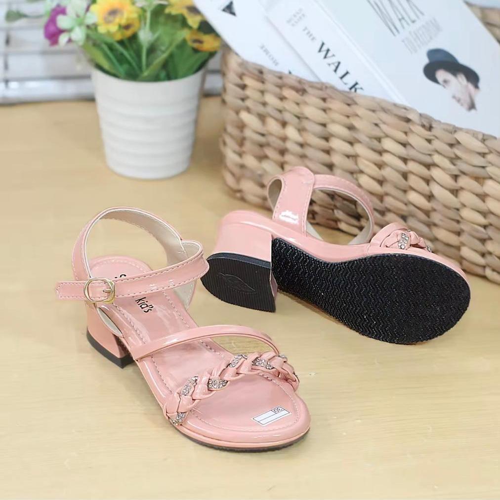 BEST SELLER SANDAL ANAK PEREMPUAN HAK TAHU 3CM MODEL KEPANG BELIAN // SANDAL HAK KACA ANAK PEREMPUAN