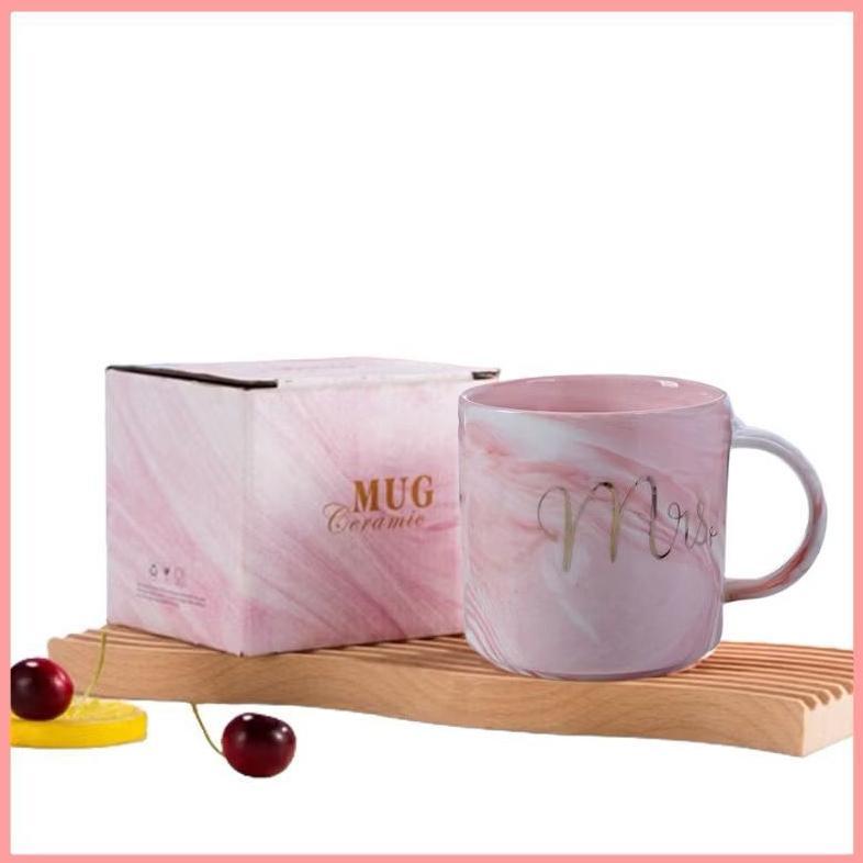 BEST SELLER GELAS MARBEL KERAMIK | COUPLE GIFT SET GELAS KERAMIK HAMPERS SOUVENIR MUG CANGKIR CANTIK