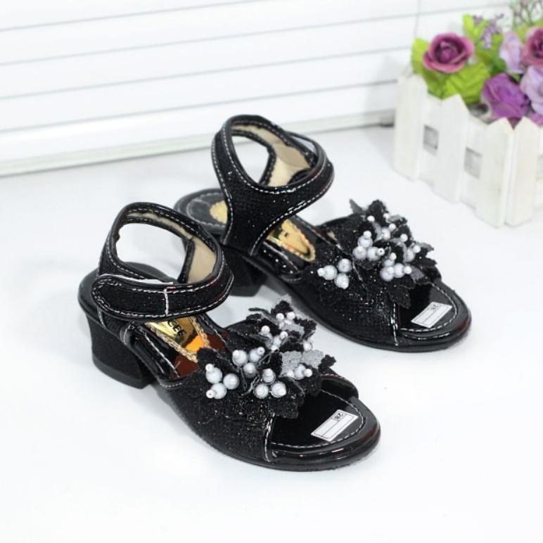 DISKON ROSALINA SANDAL PESTA ANAK PEREMPUAN HAK TAHU 3CM TALI ANGGUR