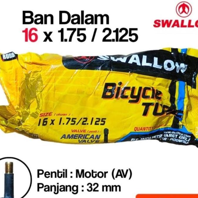 ban dalam sepeda 16 x 1.75 1.95 2.125 swallow deli tire pentil besar av 32mm