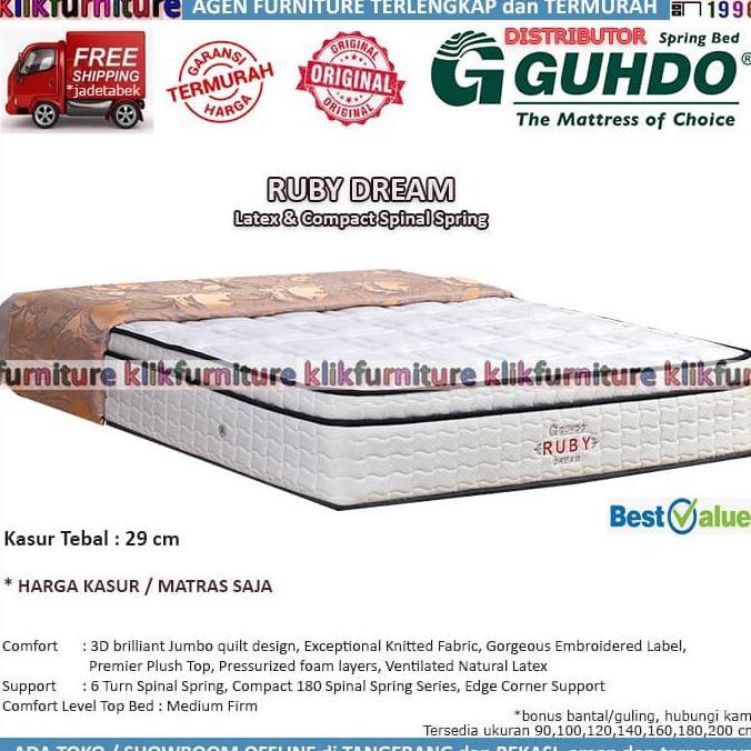 RUBY DREAM GUHDO (Kasur 160x200cm) Latex Spinal Springbed