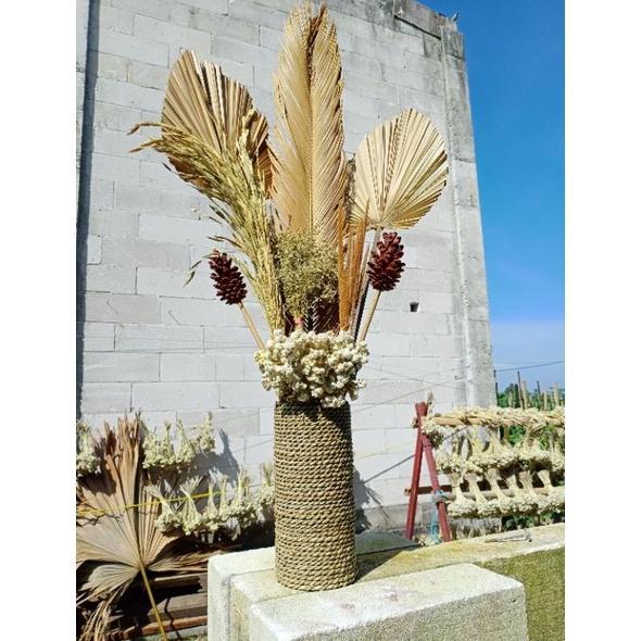 MARTHASARYNA PAKET LENGKAP MURAH BUNGA DAN POT DAUN PALEM KERING-SIKAS-CANTEL-BUNGA RUSTIC AESTHETIC