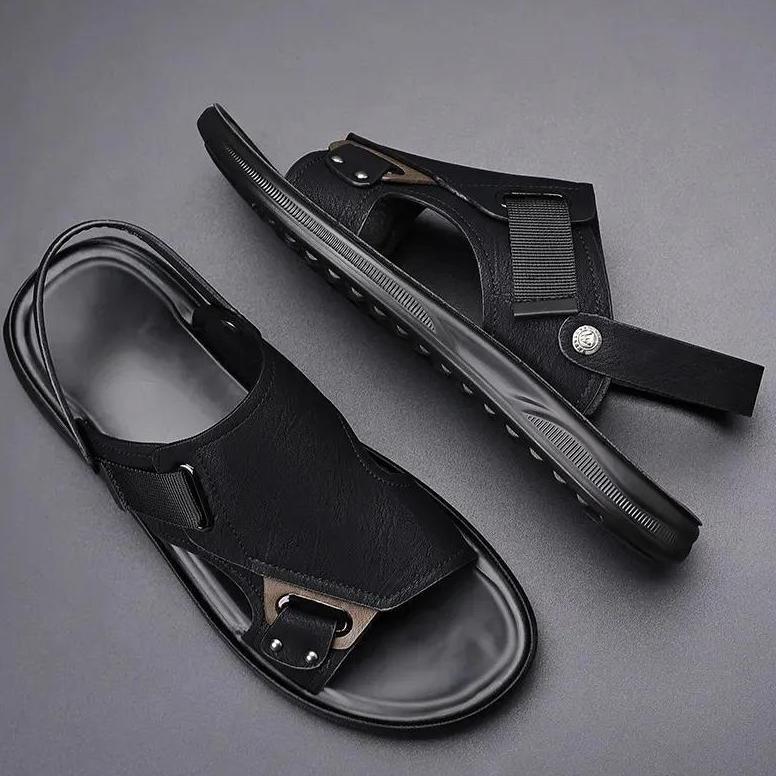 FREE ONGKIR SANDAL PRIA KULIT ASLI STYLISH - PENGUNCI KLASIK VINTAGE - SANDAL CASUAL PRIA - SANDAL P