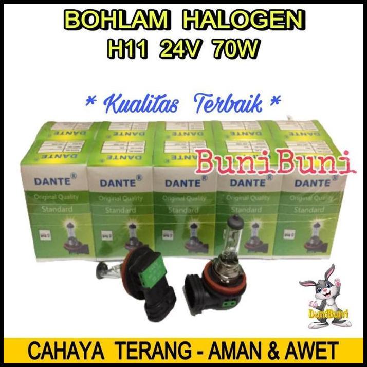DISKON BOHLAM LAMPU HALOGEN H11 24V 70W UNTUK LAMPU KABUT FOGLAMP MOBIL TRUK - H11 24V 