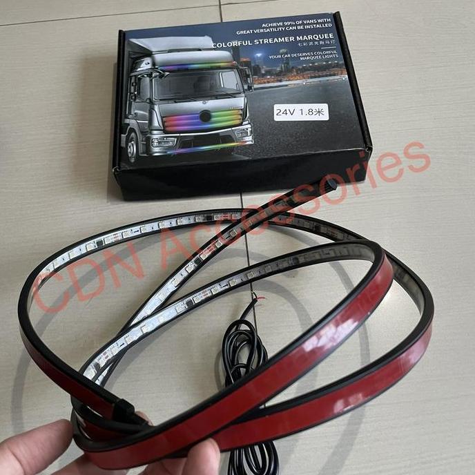 Lampu LED DRL Running Strip RGB Bus Truk 24V 180cm Warna warni