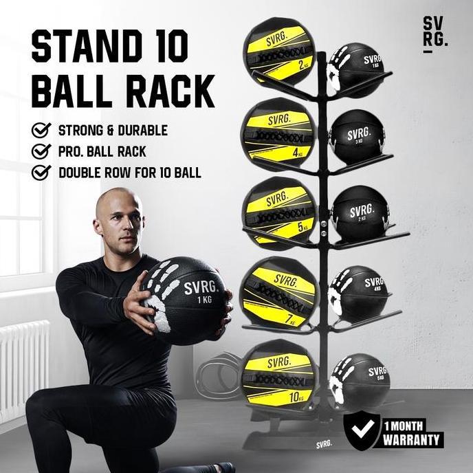 SVRG Stand 10 Ball Rack - Wall Ball Rack - Medicine Ball Rack