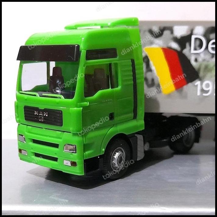 TERBARU AWM SKALA 1:87 MAN TRUCK HIJAU DEUTSCHLAND FUSSBALLWELTMEISTER B3-N01