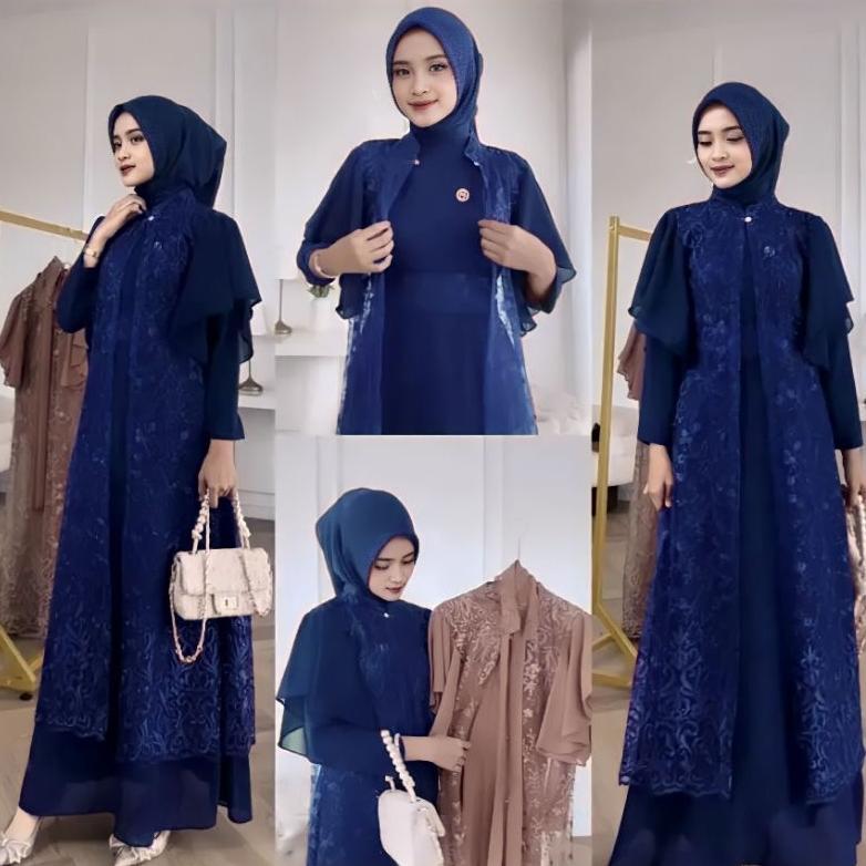 RAVELLACOLLECT GEORGINA DRESS LEBARAN KONDANGAN INNER BELT OUTER L XL XXL PREMIUM JUMBO MEWAH GAMIS 