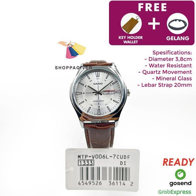 Ready JAM TANGAN PRIA CASIO ANALOG MTP-V006L-7C / MTP-V006L-7CUDF ORIGINAL