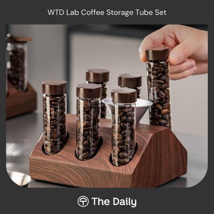 WTD Lab Coffee Storage Tube Set - Tabung Kaca Display Penyimpanan Biji Kopi