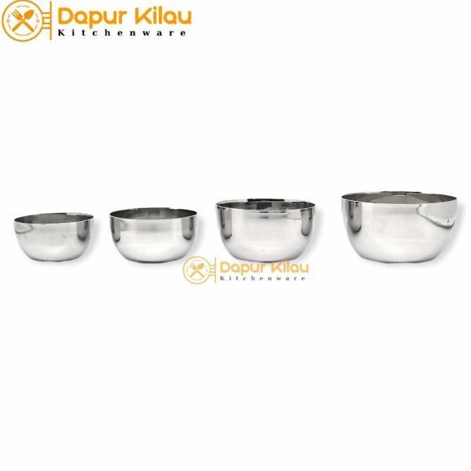 Mangkok Kecil Mini Stainless Tebal Tempat Bumbu Saos Kecap 6-8.5 cm
