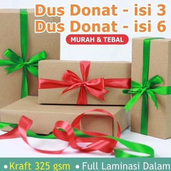 Dus Coklat Donat Isi 3 / Box Donat / Dus Brownies M /Dus Roti/22x10x5