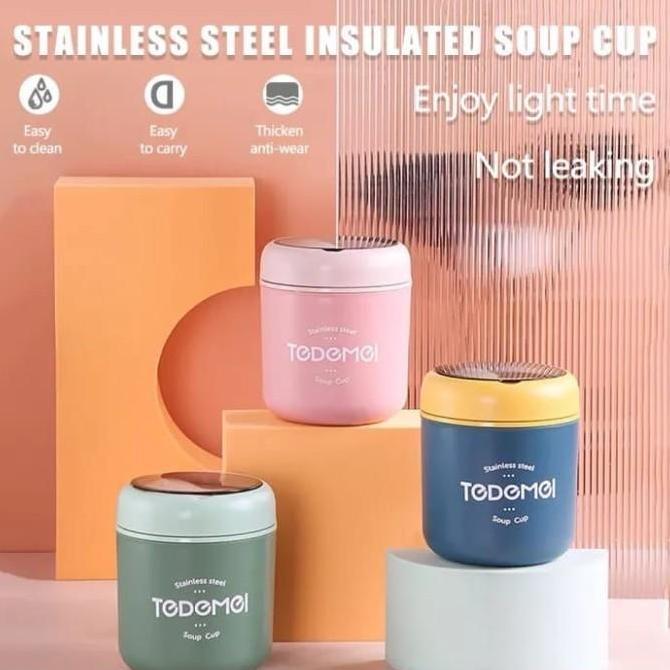 TEDEMEI 304 Stainless Steel Soup & thermos soup cup 530ml