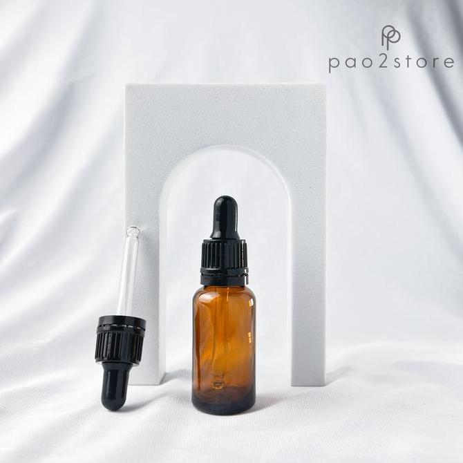 Botol Pipet Kaca Tebal Amber Coklat - Pipet serum