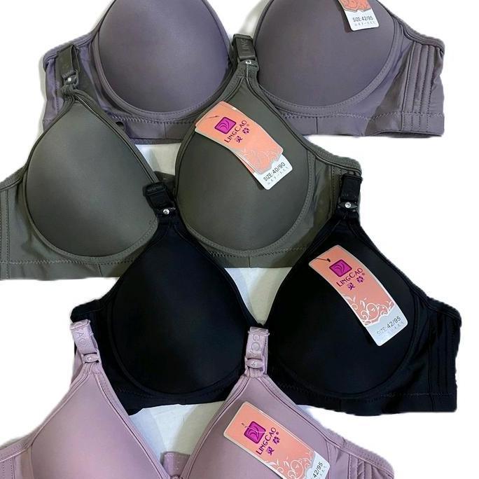 Bra Lingcao B5 | Bh Busa Cup B Nyaman Tanpa Kawat | Bra Wanita Lingcao Original Kait 3 Cup besar | 3