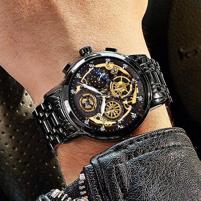 New Product Cod Jam Tangan Pria Jp-17  Luxury Original Analog Sporty Full Stainless Tahan Air 3Atm J