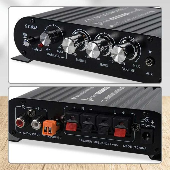 Mini Hifi Stereo Ampli Treble Bass Booster 12V 200W - Lvpin Lp-838 New