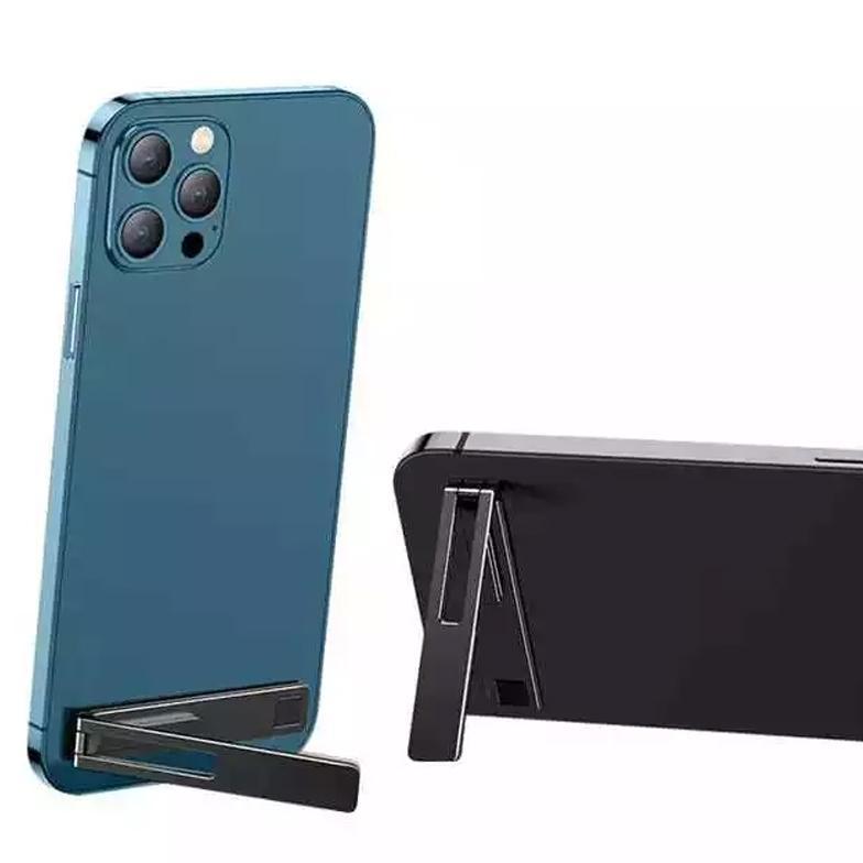 hot product tipis banget stand stainless metal holder hp ultra-slim phone stand self-adhesive foldin