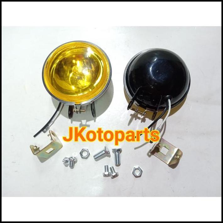 DISKON FOG LAMP BULAT 3" SET KUNING PUTIH 