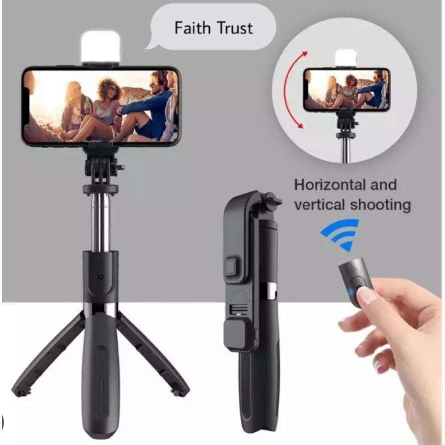 promo terbaru wakjon tongsis 4in1remote bluetooth + lampu led / tongsis 4in1 lampu led / tripod tong