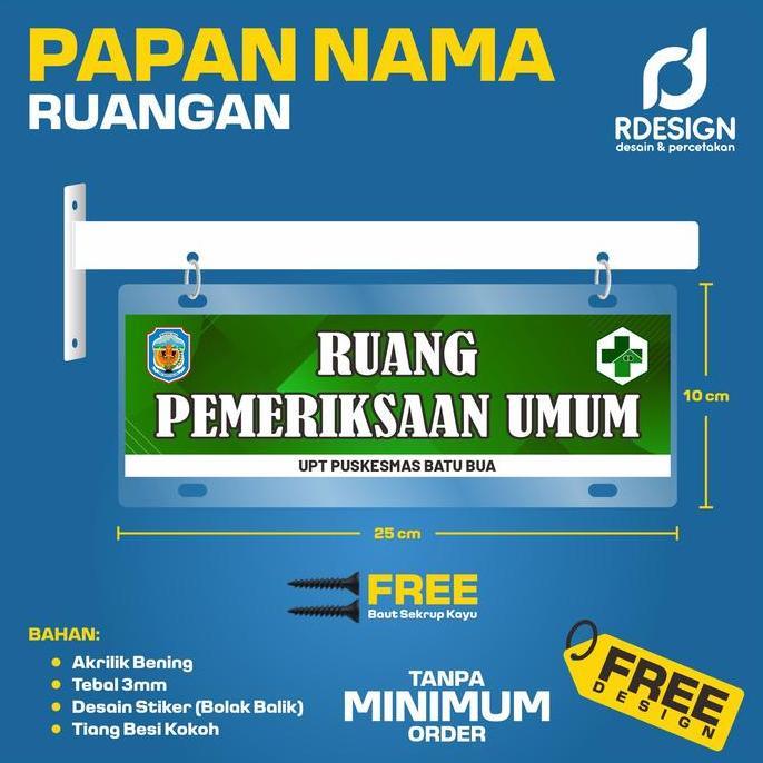 PAPAN NAMA RUANGAN AKRILIK GANTUNG