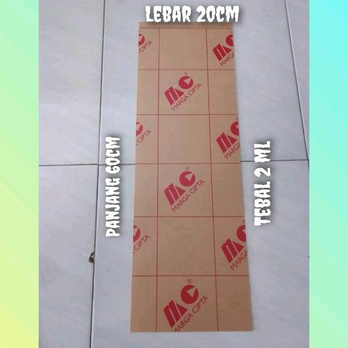 Mika akrilik bening lembaran ukuran panjang 60cm lebar 20cm tebal 2ml