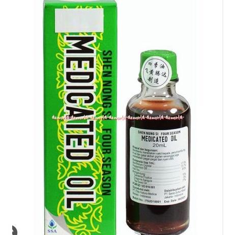 Medicated Oil 20ml Shen Nong Si Four Season Minyak Angin China Shensi 20 ml Minyak Gosok Urut Nyeri 