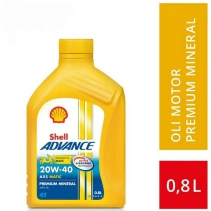 Ready Oli Shell Advance AX5 / AX 5 MATIC SCOOTER 20W40 / 20W-40 Jaso MB 0.8L