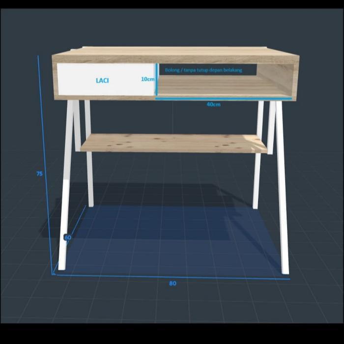custom order meja kerja minimalis kaki besi