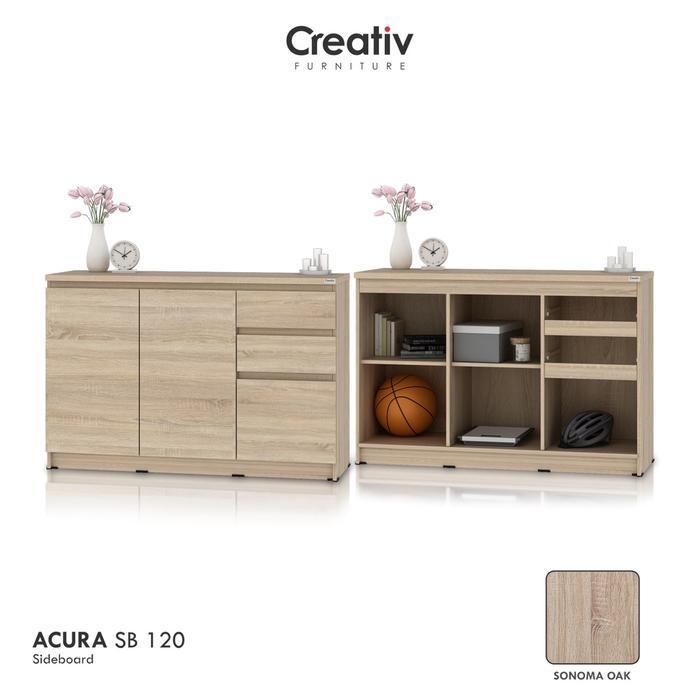 CREATIV Meja Kabinet Buffet Samping Minimalis Furniture [ACURA SB 120]