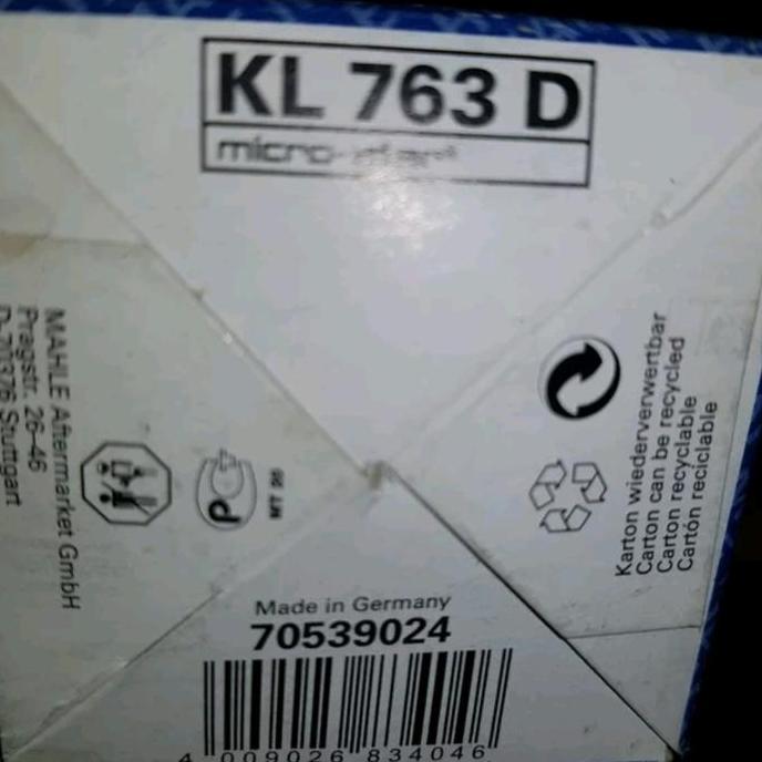Ready Fuel Filter atau Filter solar BMW 13327823413 E84 X1D merk Mahle KL763