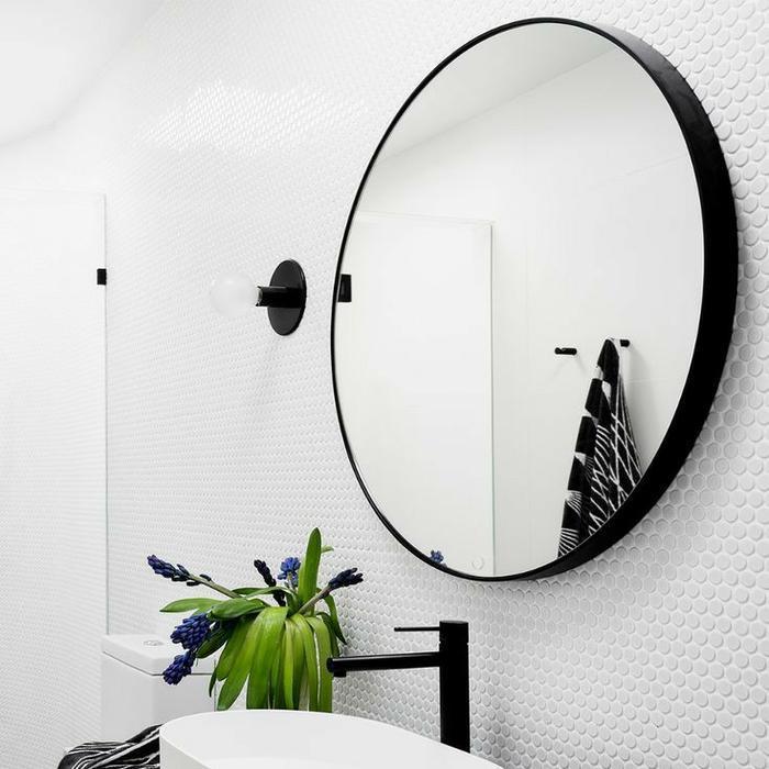 CERMIN BESI BULAT BESAR 120 CM / CERMIN DINDING BESAR / KACA BESAR