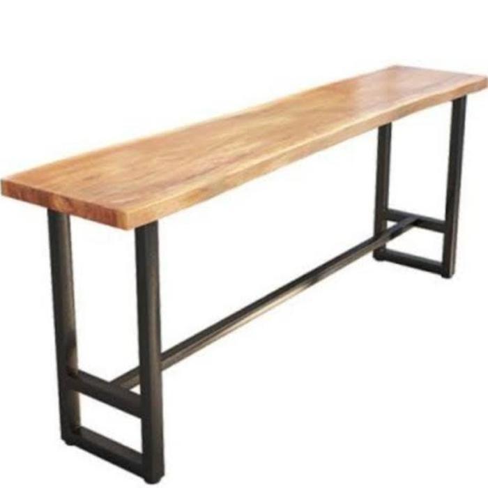 meja bar-meja cafe-meja santai kayu kaki besi costum