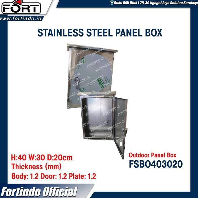 BEBAS ONGKIR - Stainless Panel Box Outdoor FSBO403020 IP55 Merk FORT