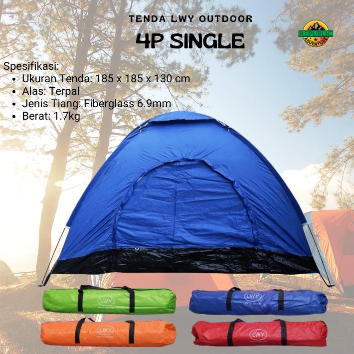 LIMITED Tenda Tendaki Borneo 4 Kapasitas 4-5 orang Tenda Camping Outdoor LWY Compass 2P - 4P