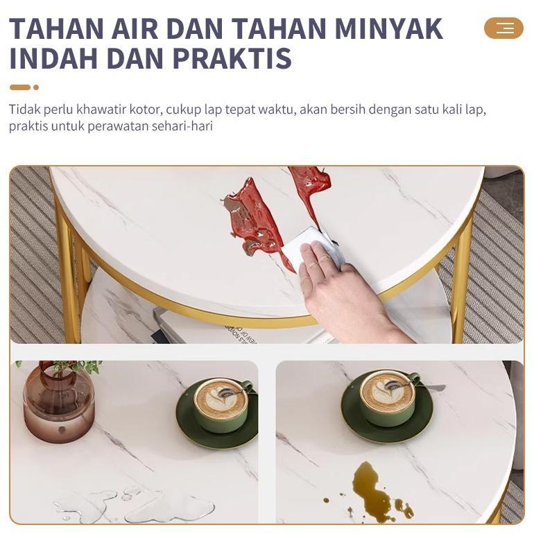 PROMO COD Meja Nakas Meja Tamu Meja Kopi  Meja Susun Meja Motif Marmer Meja Makan Kecil Meja Bundar 