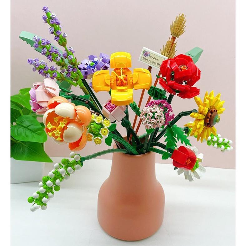 FLASH SALE LOZ Mainan Brick Balok Buket Bunga Blok Susun Bangunan Flower Bouquet DIY Untuk Dekorasi 