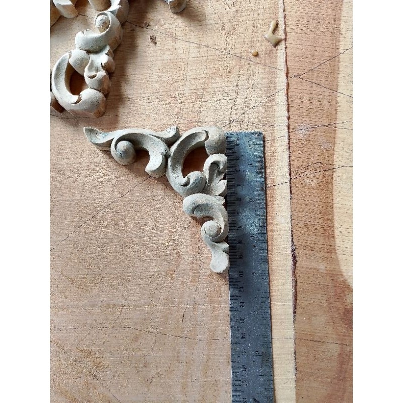 Ukir Tempel Sudut | Ukir Sudut Kayu Jati | Ukir Sudut 10Cmx10Cm | Set Ukir Sudut