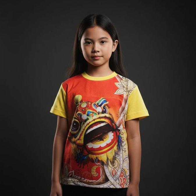kaos anak baju anak kaos imlek liong naga 2026