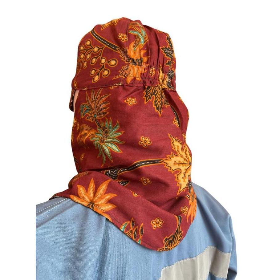 Topi Safety Kain Batik - Kerpus Proyek - Topi Jepang - Welding Hood