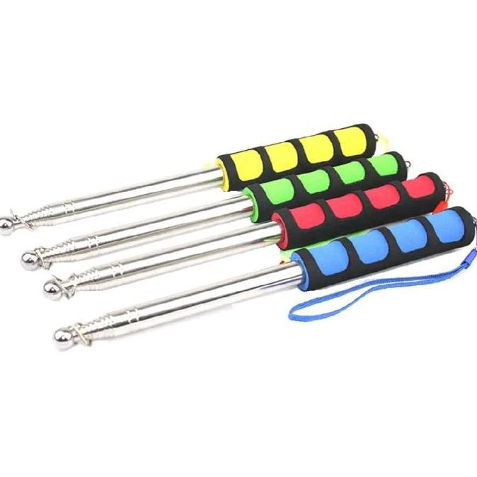 Tiang Bendera Portable Baja Tahan Karat Teleskopik 2 Meter Biru Merah Stainless Steel Adjustable unt