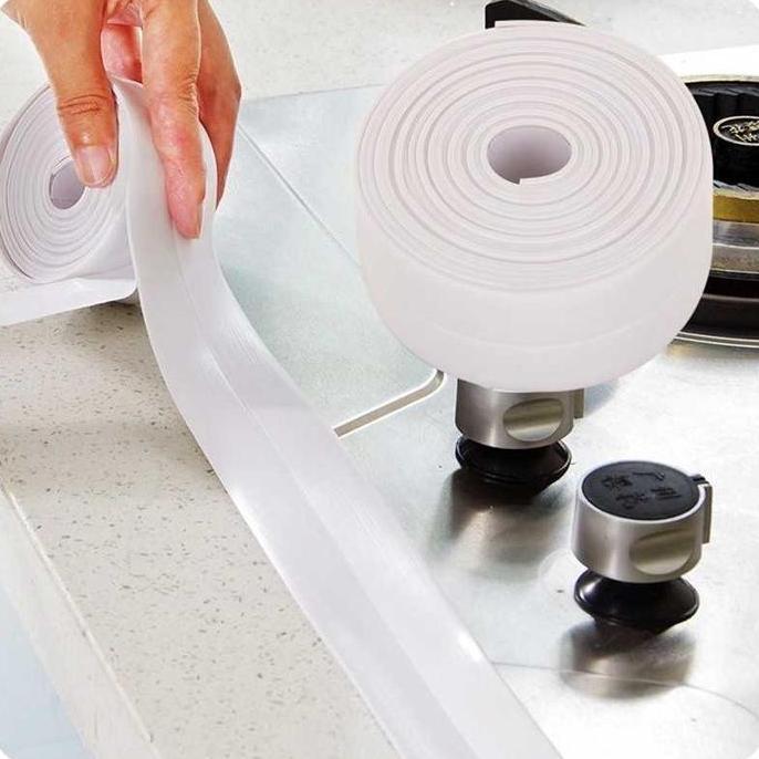 FOWERLEB Isolasi Strip Perekat Anti Air PVC 35mm x 3 Meter Lakban Stiker Dapur Wastafel Tahan Jamur 